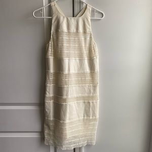 Beautiful Cream Loft Dress With Lace Detail Size 2